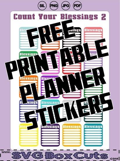 FREE Blessings Printable Planner Stickers - Version 2