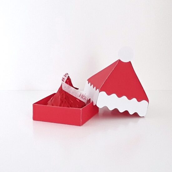 SVG Hershey Kiss Gift Box created from 3D SVG Santa Hat Gift Box