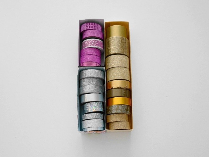 Rearrange SVG Box templates to fit areas for Washi Tape Storage.